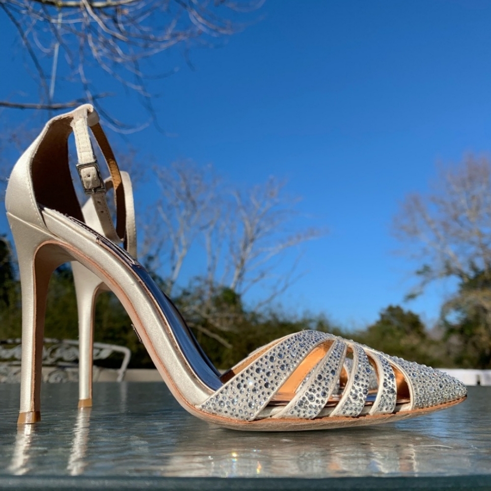 Badgley Mischka Wedding studded shoes heels